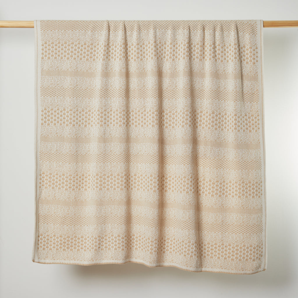 Tan Pixels Throw Blanket