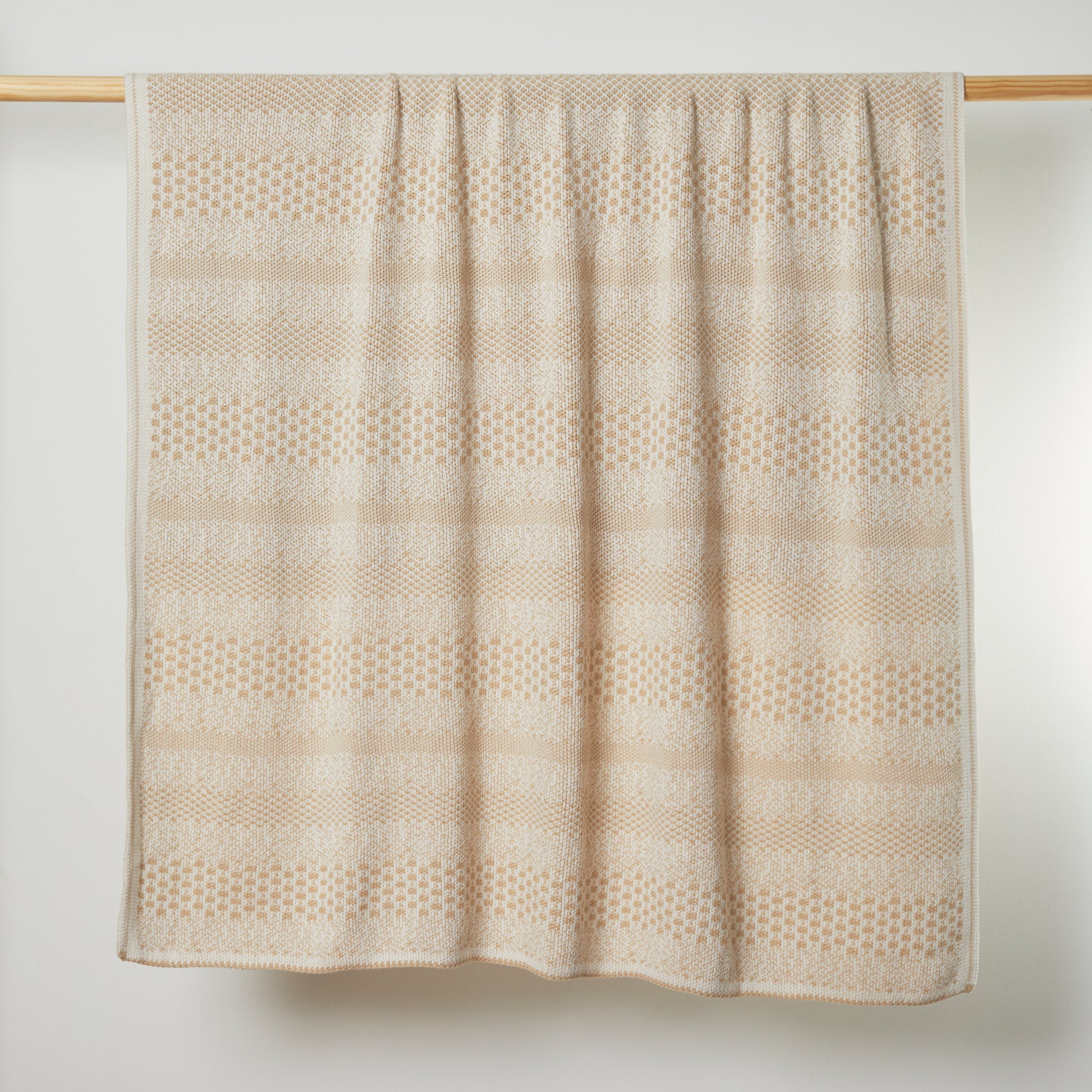 Tan Pixels Throw Blanket