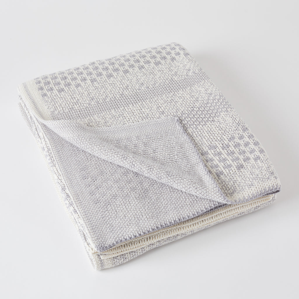 Light Grey Pixels Throw Blanket