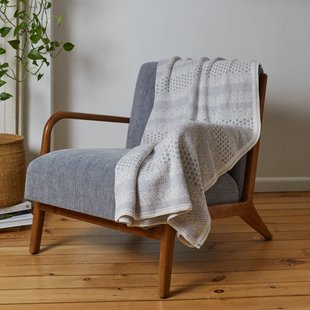 Light Grey Pixels Throw Blanket