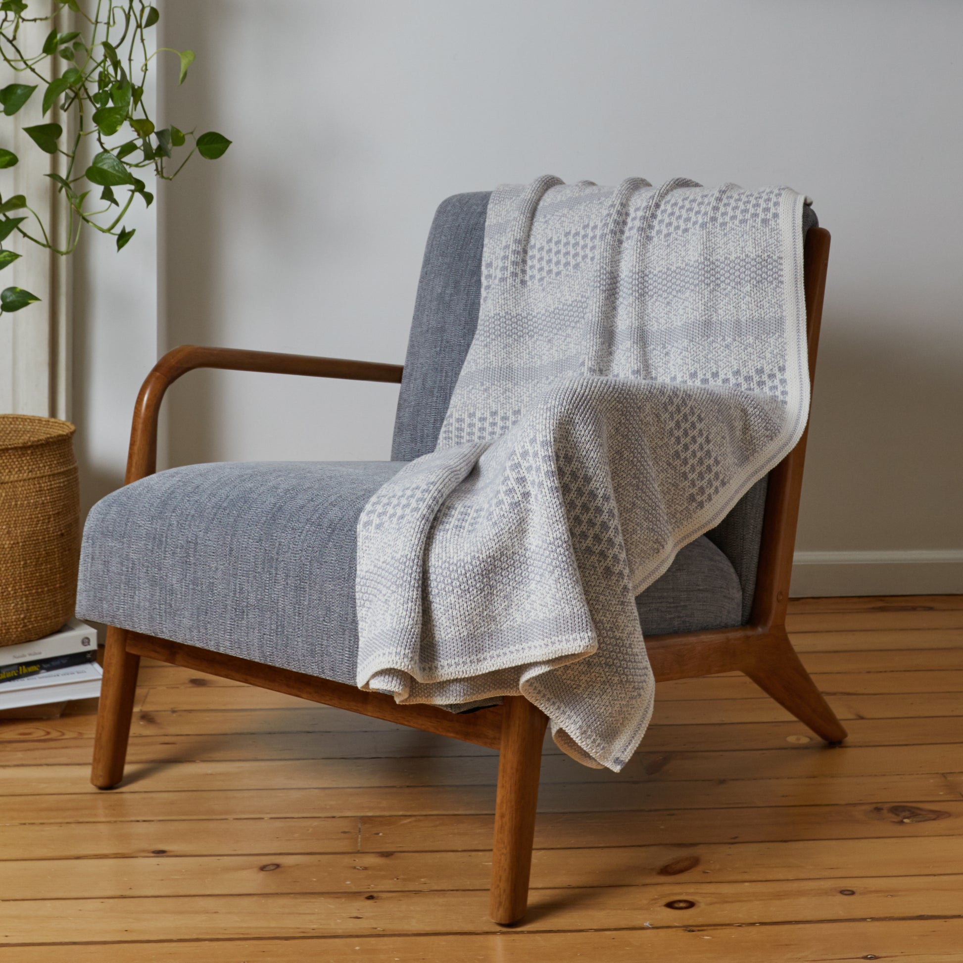 Light Grey Pixels Throw Blanket