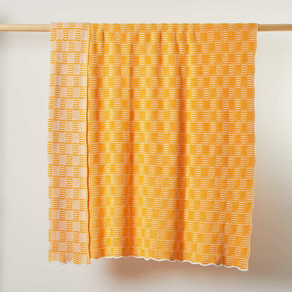Classic Pop Cotton Throw Blanket Yellow Combo image 3