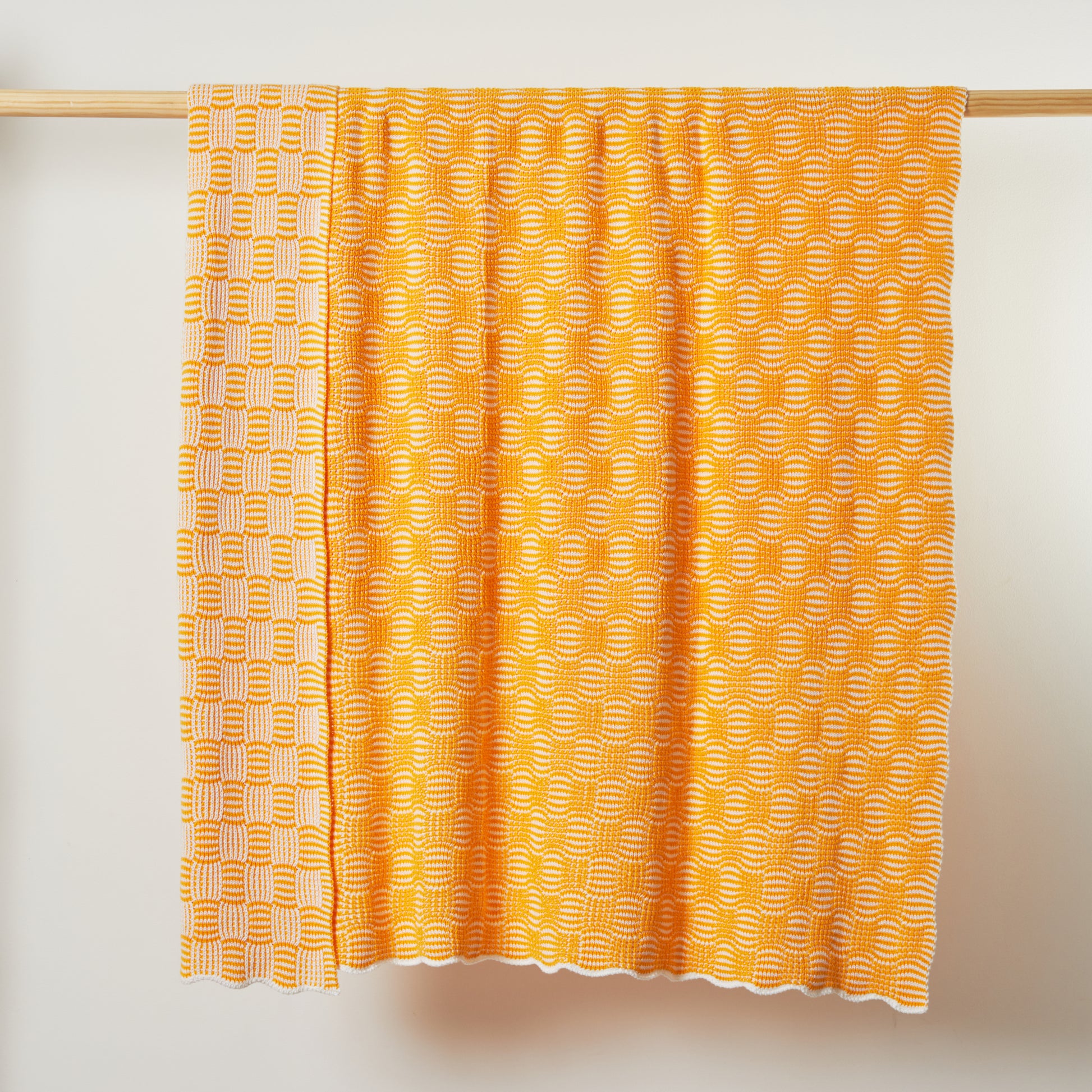 Classic Pop Cotton Throw Blanket Yellow Combo image 3